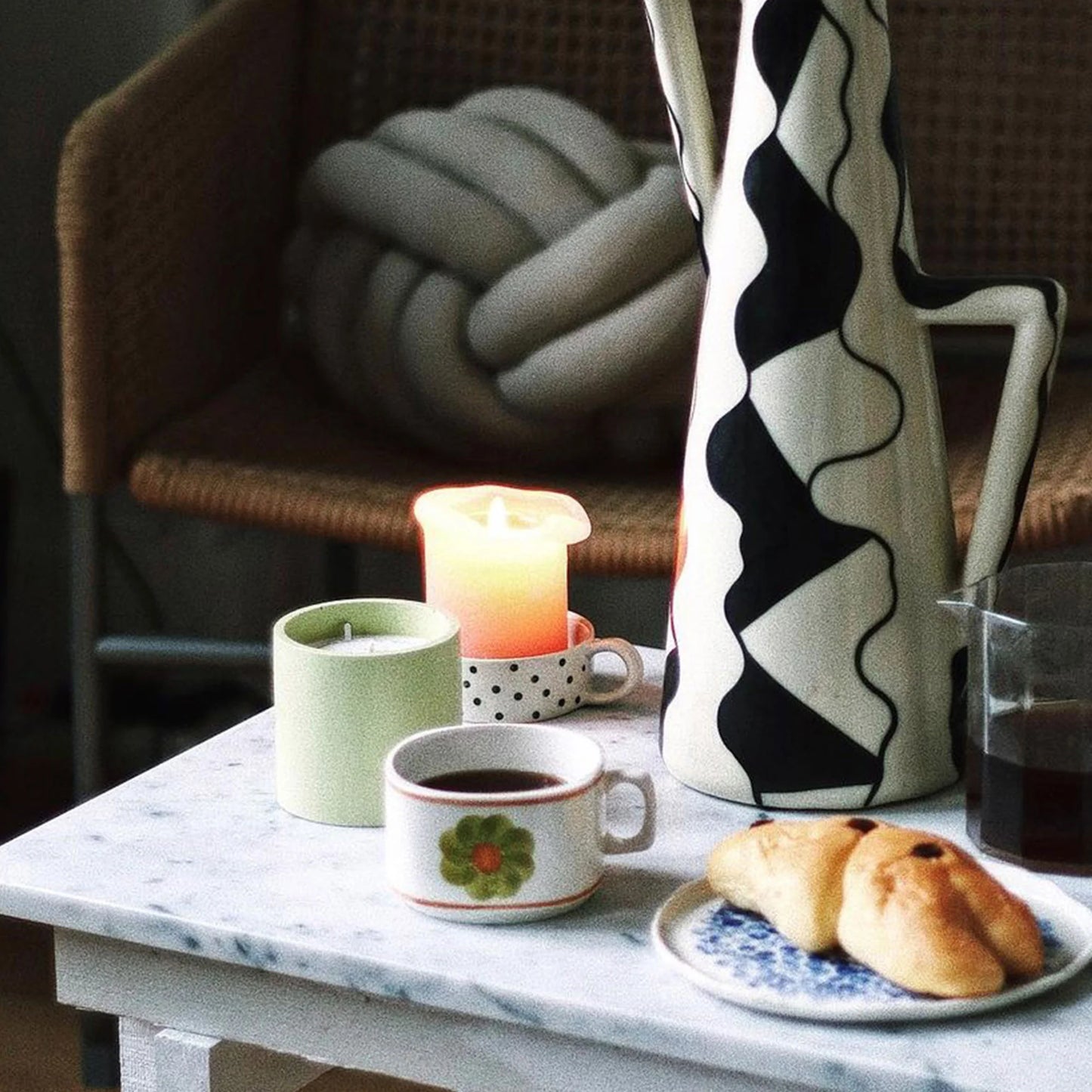 Jejudo - Bougie Parfumée et Rechargeable Thé vert, Clémentine