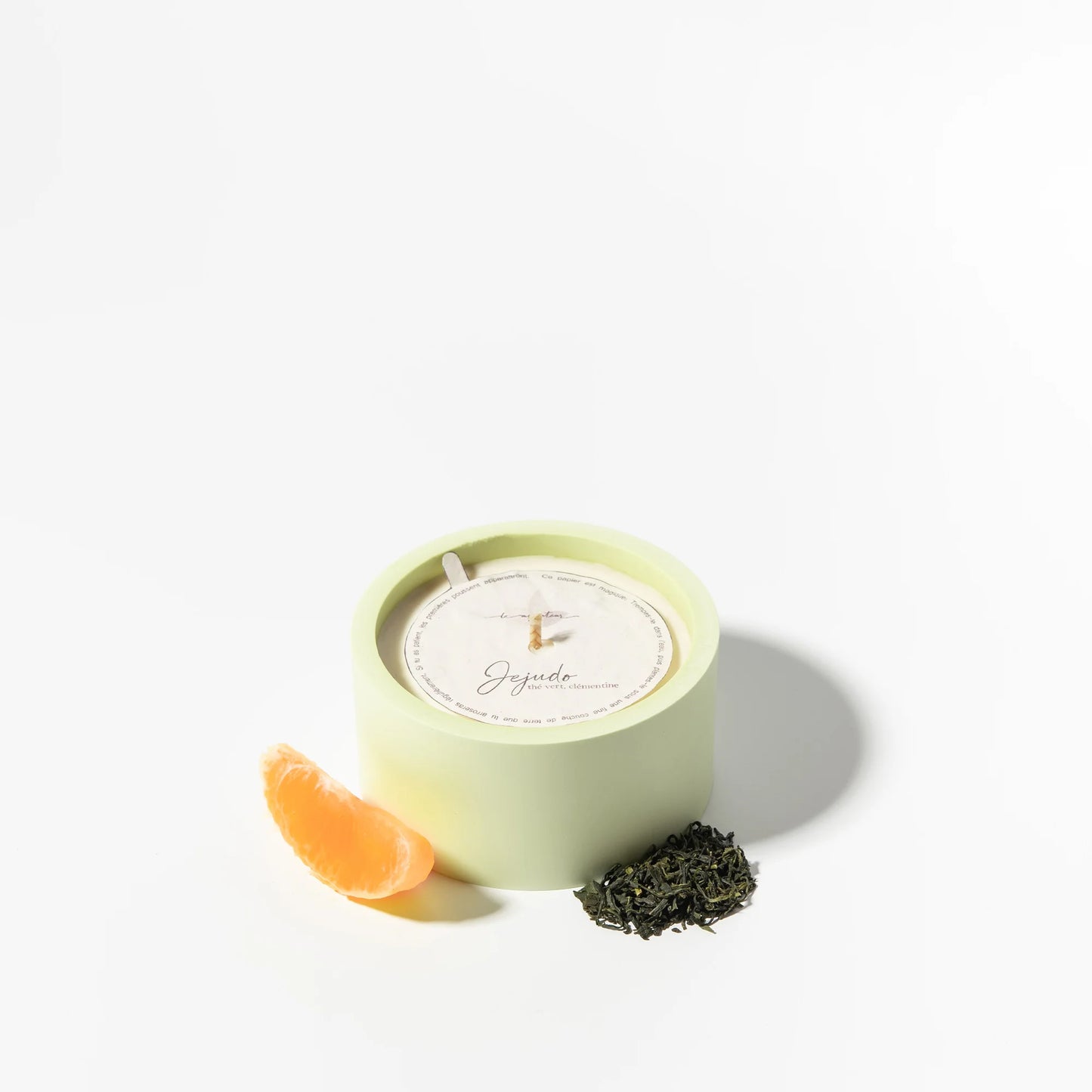 Jejudo - Bougie Parfumée et Rechargeable Thé vert, Clémentine