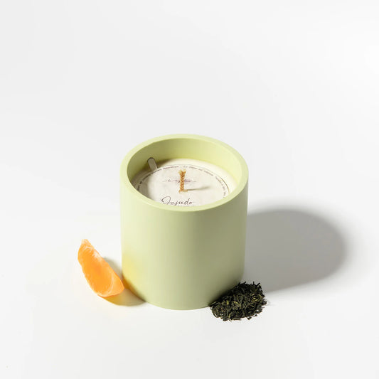 Jejudo - Bougie Parfumée et Rechargeable Thé vert, Clémentine