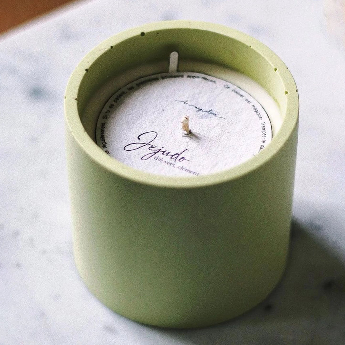 Jejudo - Bougie Parfumée et Rechargeable Thé vert, Clémentine