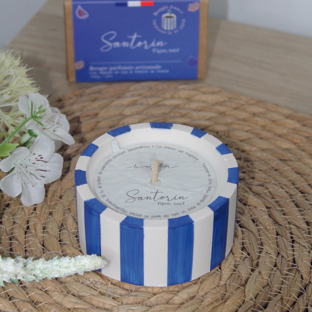 Santorin - Bougie Parfumée et Rechargeable Figue Miel
