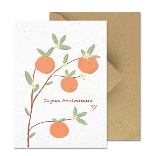 Carte à Planter - Joyeux Anniversaire Fleur d'Oranger